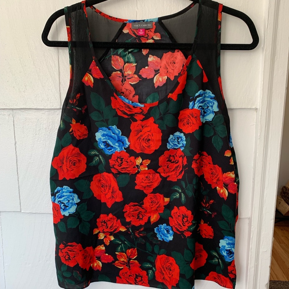 Vince Camuto vivid roses top